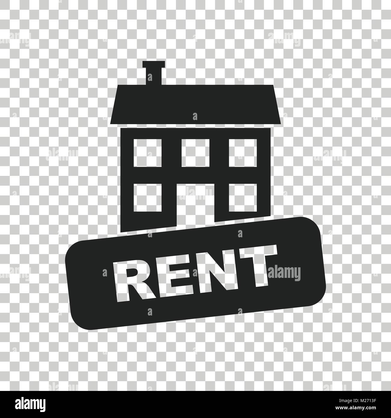 House for rent. Vector illustration in flat style on isolated ...