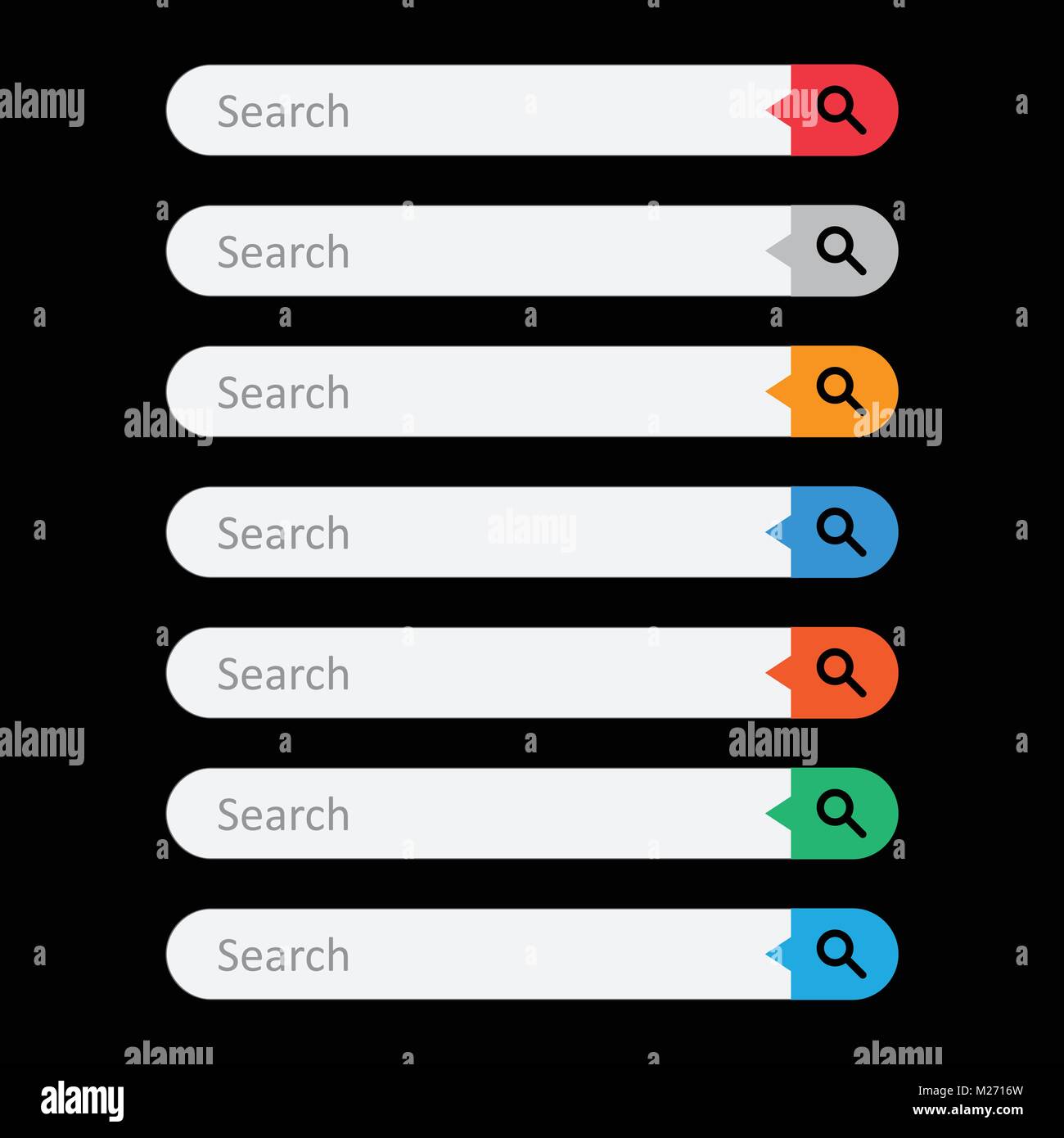 Search bar field. Set vector interface elements with search button ...