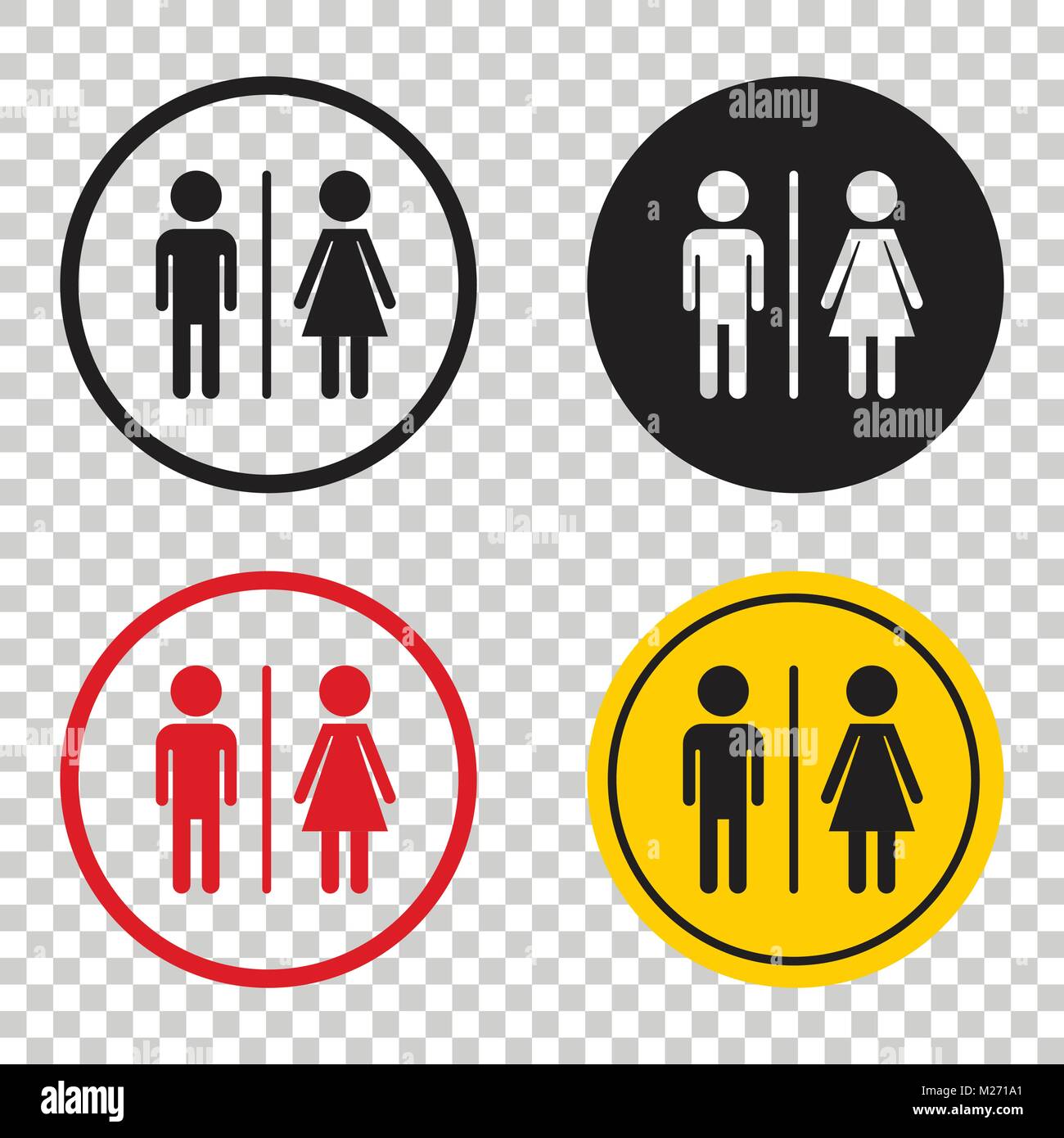 WC, toilet flat vector icon . Men and women sign for restroom on ...