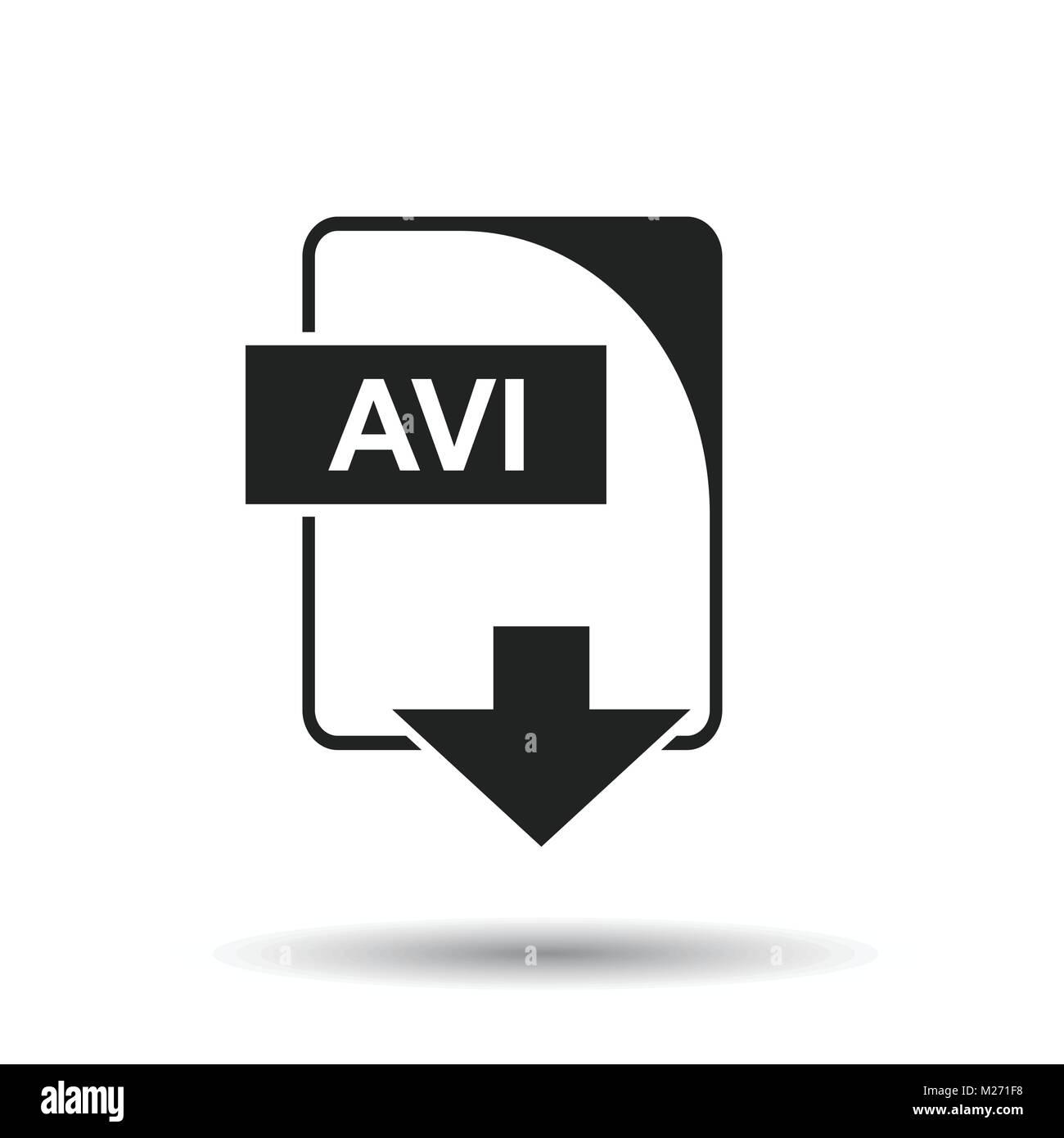 AVI icon. Flat vector illustration. AVI download sign symbol with