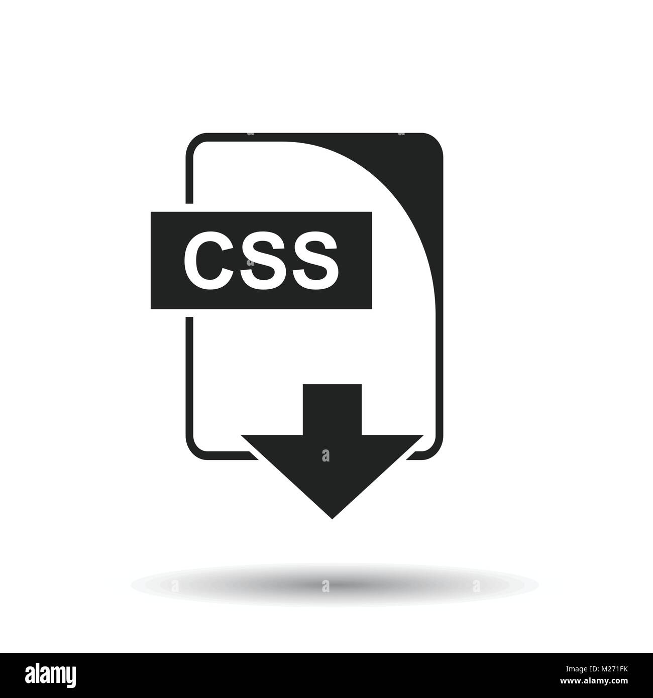 CSS icon. Flat vector illustration. CSS download sign symbol with ...