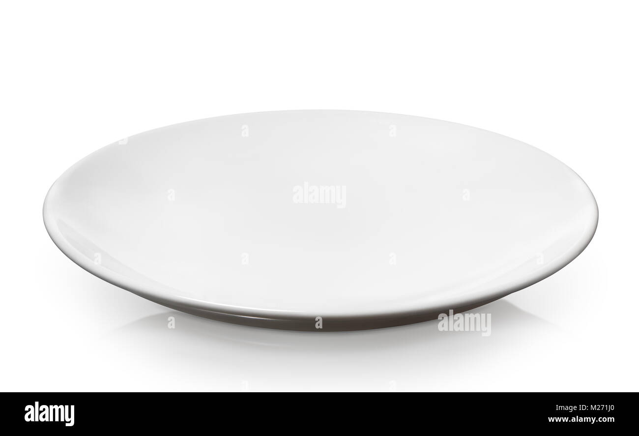 Empty Clean White Porcelain Plate Isolated On White Background Empty Clean White Porcelain Plate Isolated On White Background
