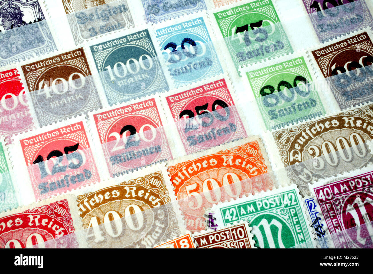 100-year old roll of German 50 Mark stamps for automatic stamp dispenser  Stock Photo - Alamy