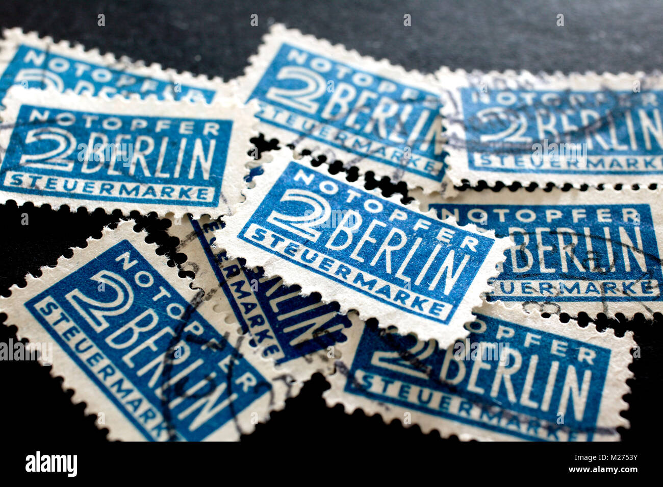 Historical stamps, Notopfer Berlin, Germany Stock Photo
