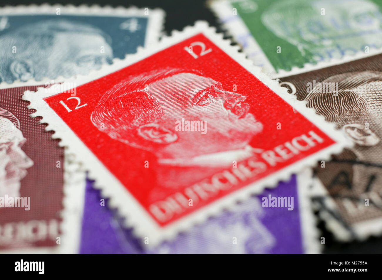Historical stamps, German Empire Stock Photo