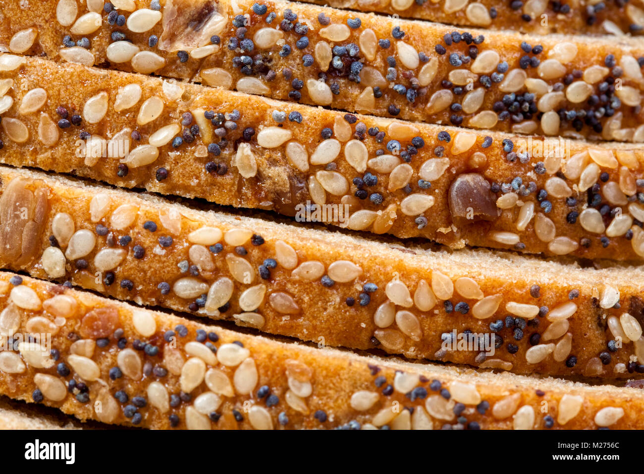 Bread with sesame and poppy seeds Stock Photo