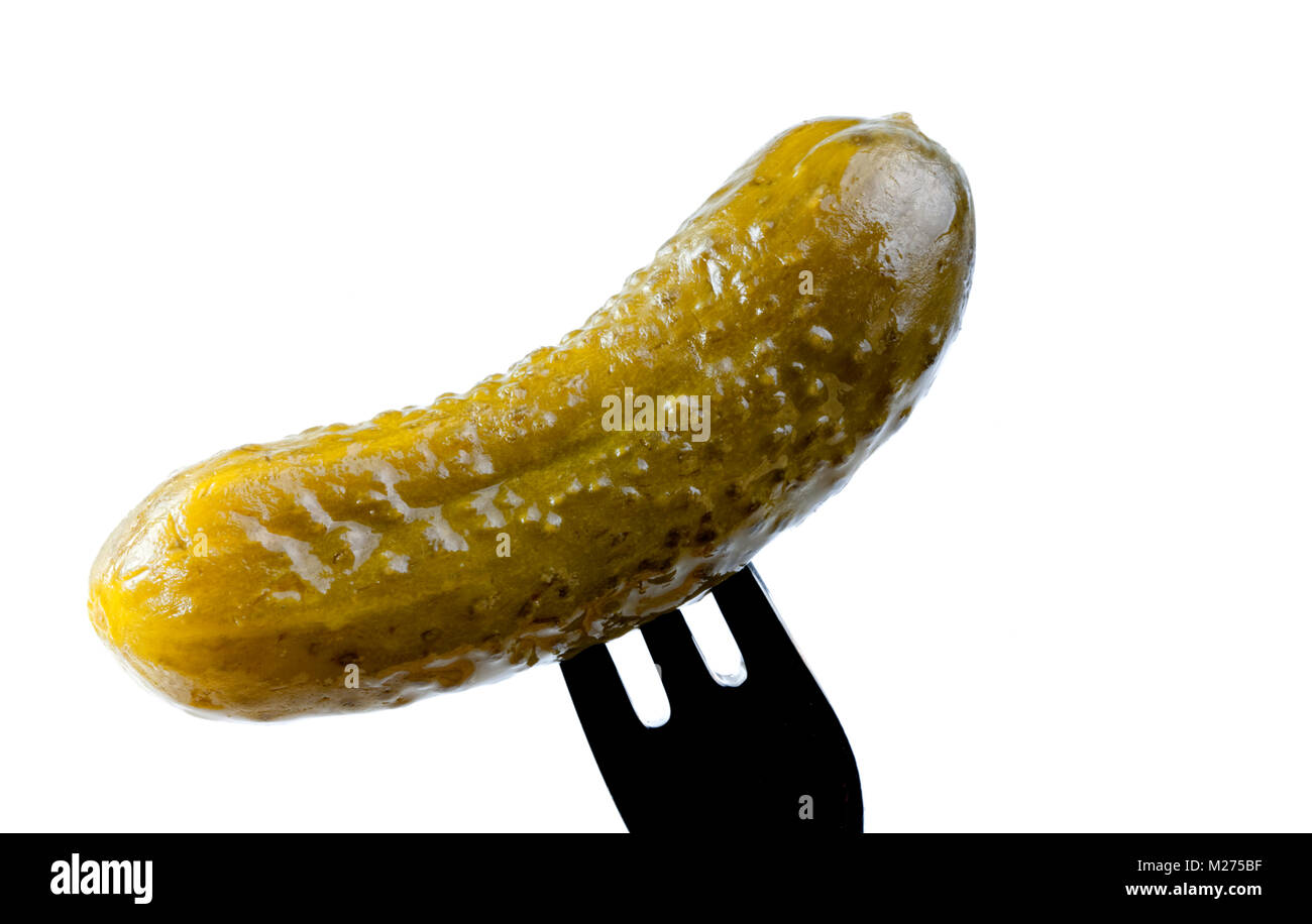 Cucumber on a fork Stock Photo