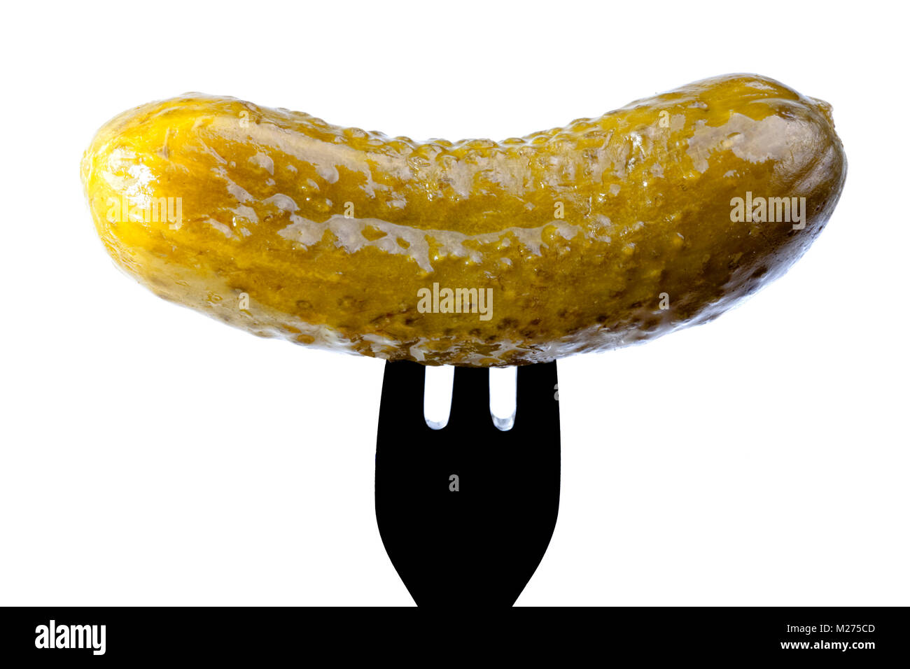 Cucumber on a fork Stock Photo