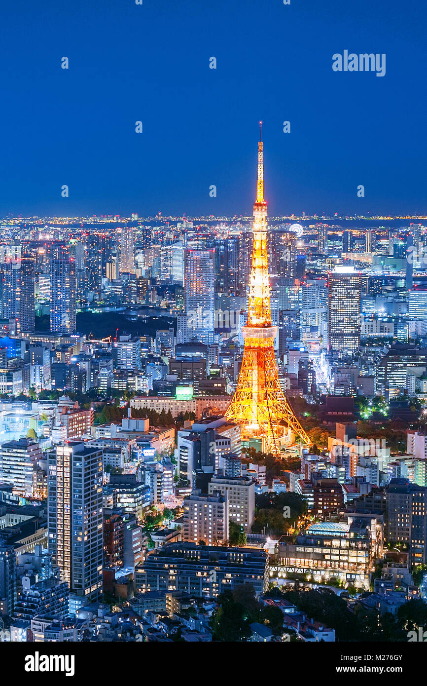 Tokyo Tower Tokyo Skyline City Lights Stock Photo
