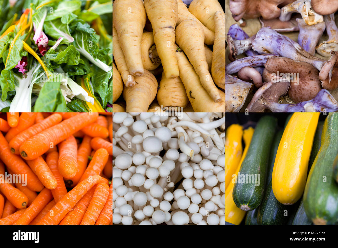 A collage of healthy, plastic free fresh food. Stock Photo