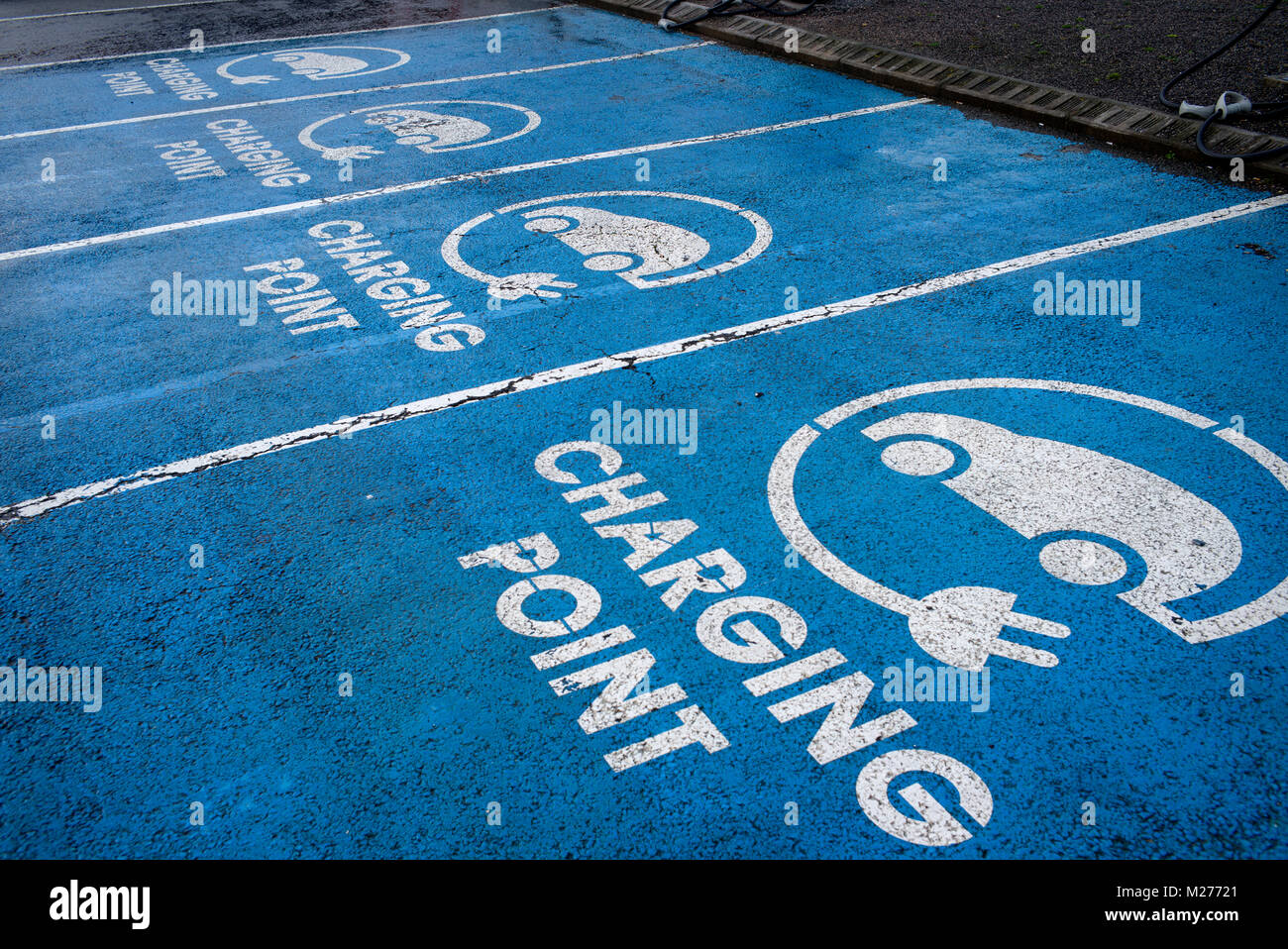 Electric Car charging point at Eurotunnel car park,Calais France