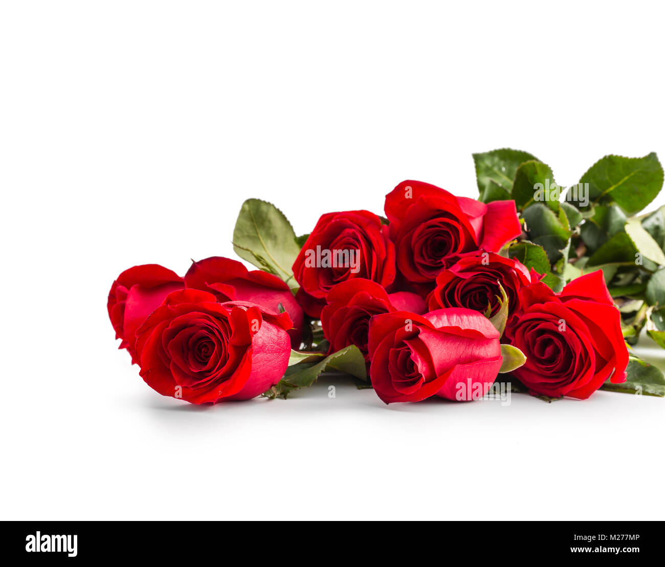 Red roses. Bouquet of red roses isolated on white. Stock Photo
