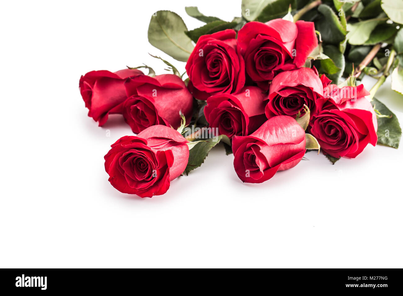 Red roses. Bouquet of red roses isolated on white Stock Photo - Alamy
