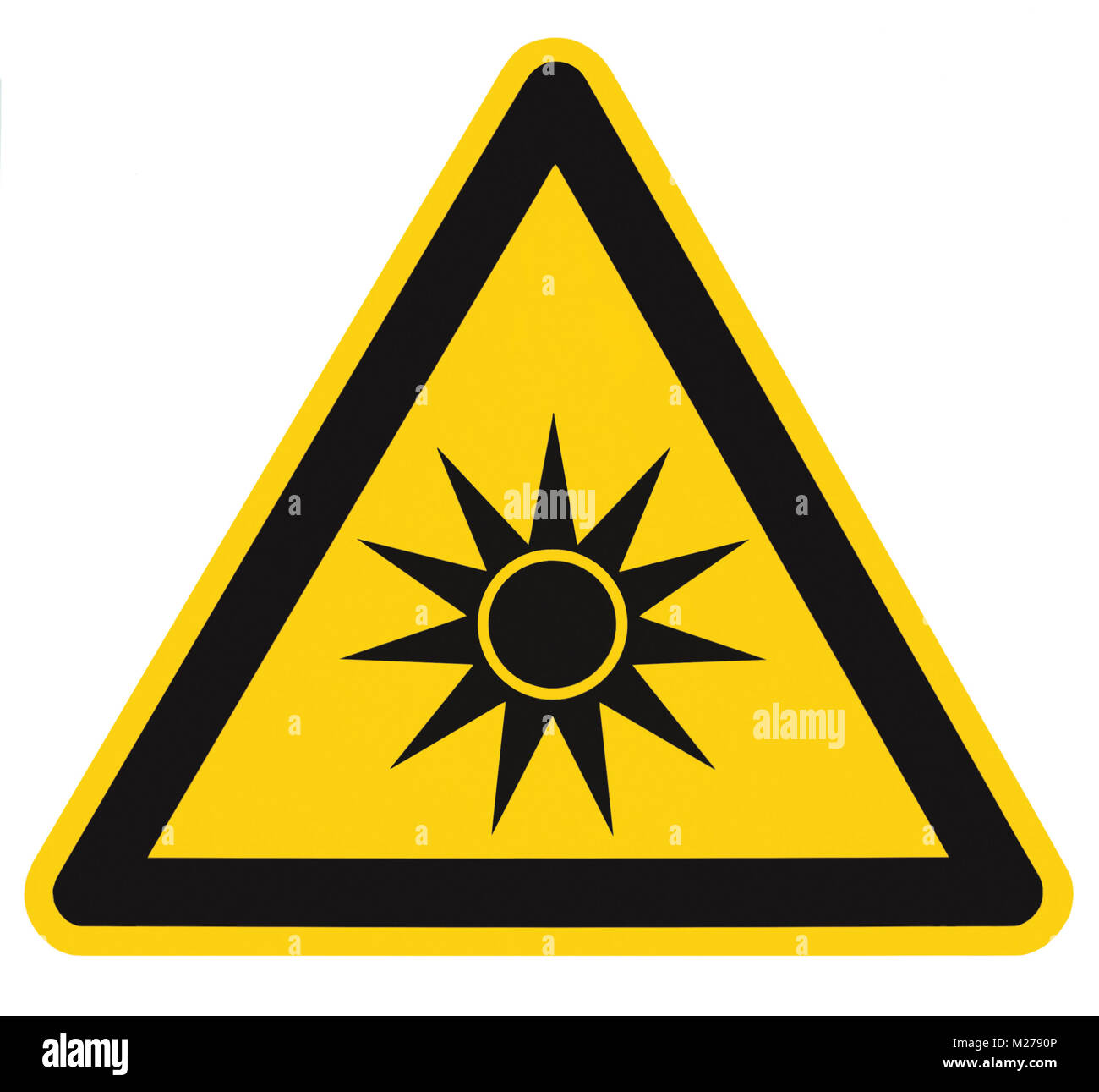 Optical radiation hazard caution safety danger warning text sign