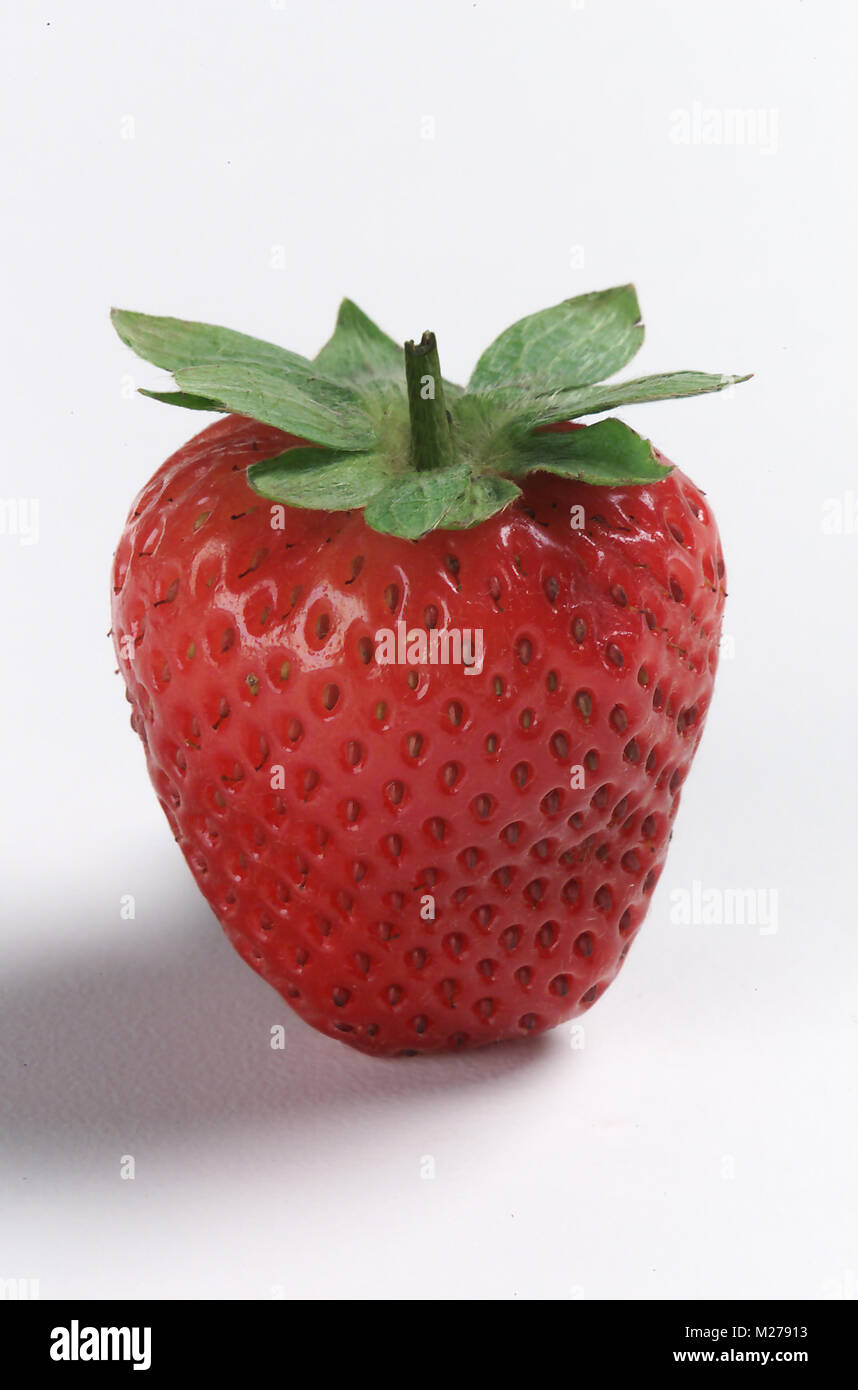 Fresh Strawberry with stem Stock Photo Alamy