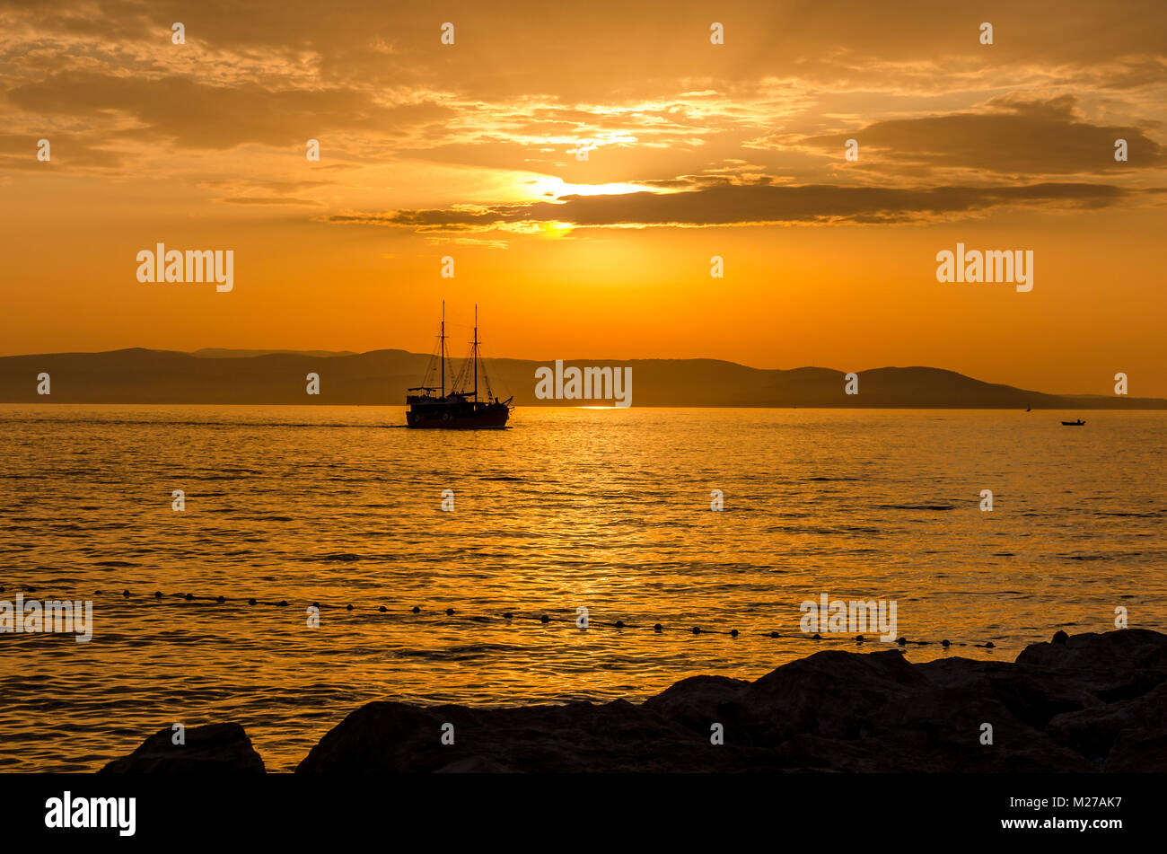 Sunrise in Croatia Stock Photo