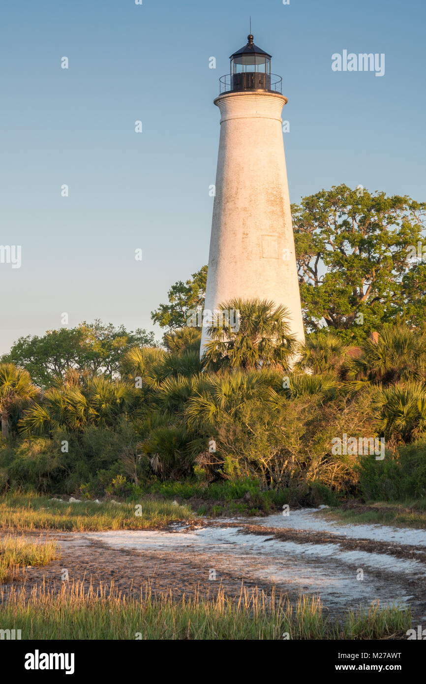 St. Marks Lighthouse, St. Marks Wildlife Refuge, Florida Stock Photo