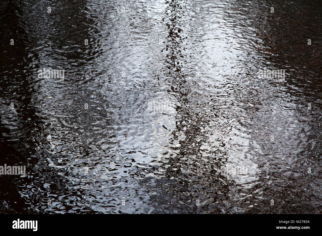 Ripples in the waterway called Black Water in the New Forest, England. The waterway runs through
