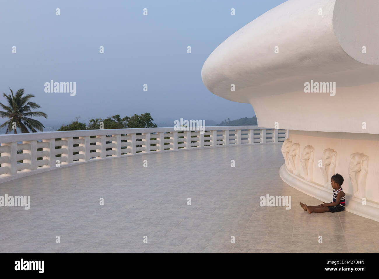 Japanese Peace Pagoda, Unawatuna, Galle, Sri Lanka, Asia Stock Photo