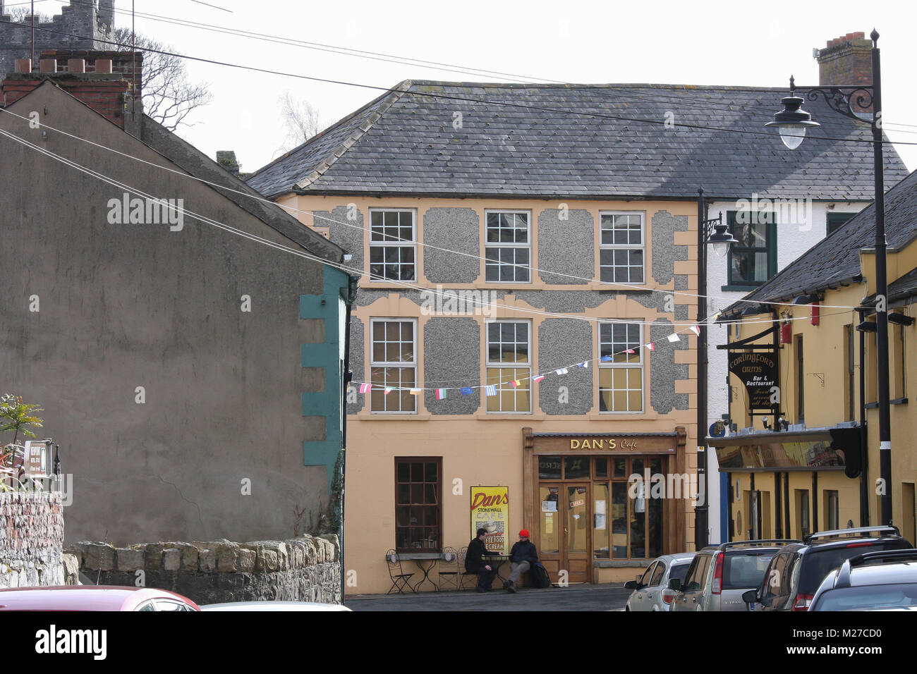 Street in Carlingford a medieval town on the Cooley Peninsula in