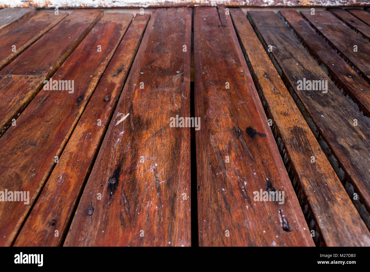 wood panel empty floor texture perspective background Stock Photo
