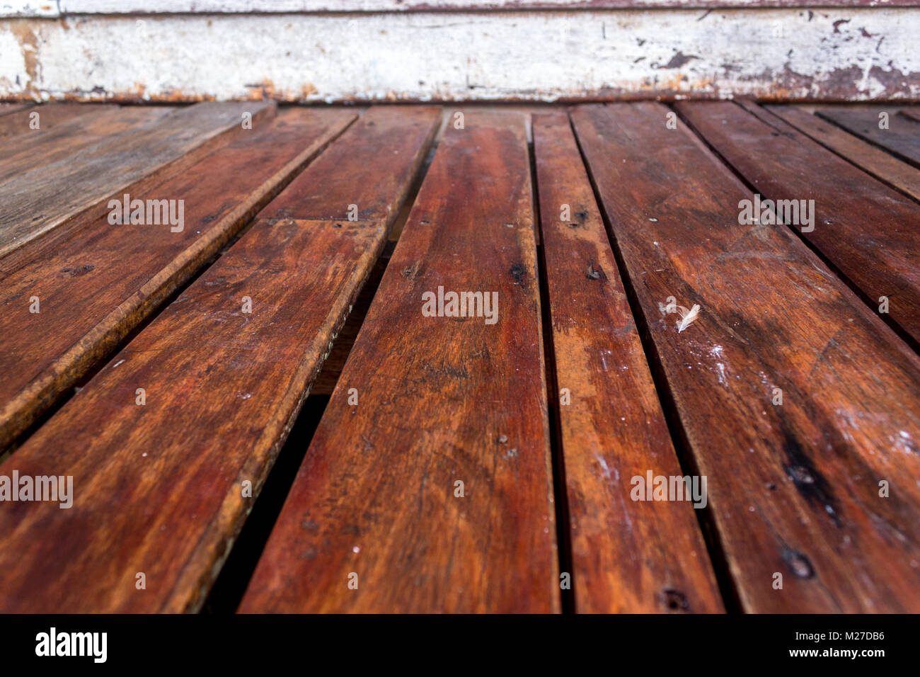 wood panel empty floor texture perspective background Stock Photo
