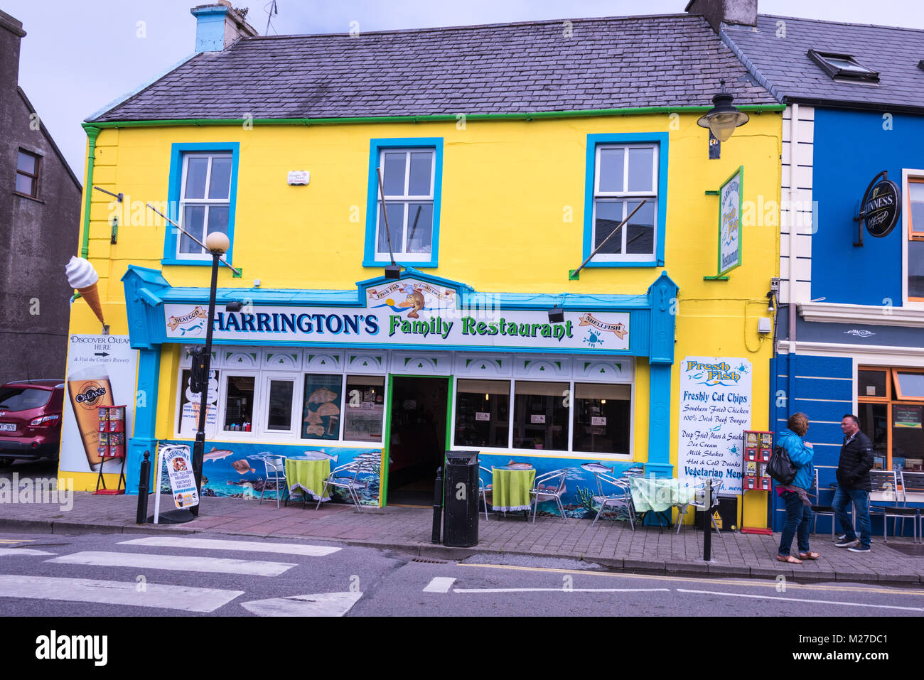 Colourful Street, Sneem, Dingle Peninsula, Ireland Stock Photo