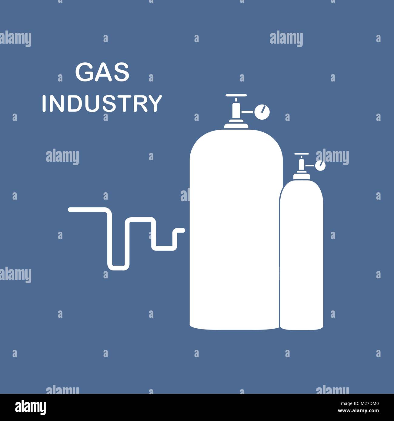Gas cylinders. Gas industry. Design for poster or print Stock Vector