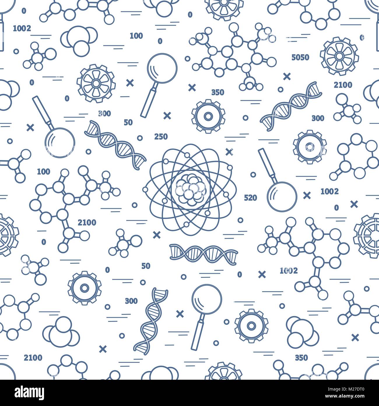 Seamless pattern with variety scientific, education elements. Design ...