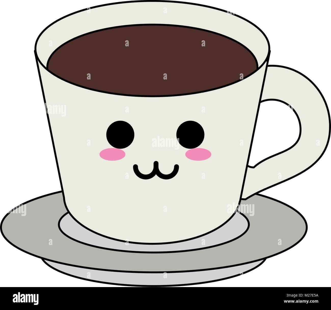 Ice coffee cup kawaii cartoon, Stock vector