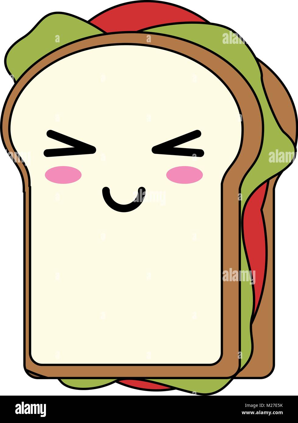 Delicious sandwich food cute kawaii cartoon Stock Vector Image & Art - Alamy