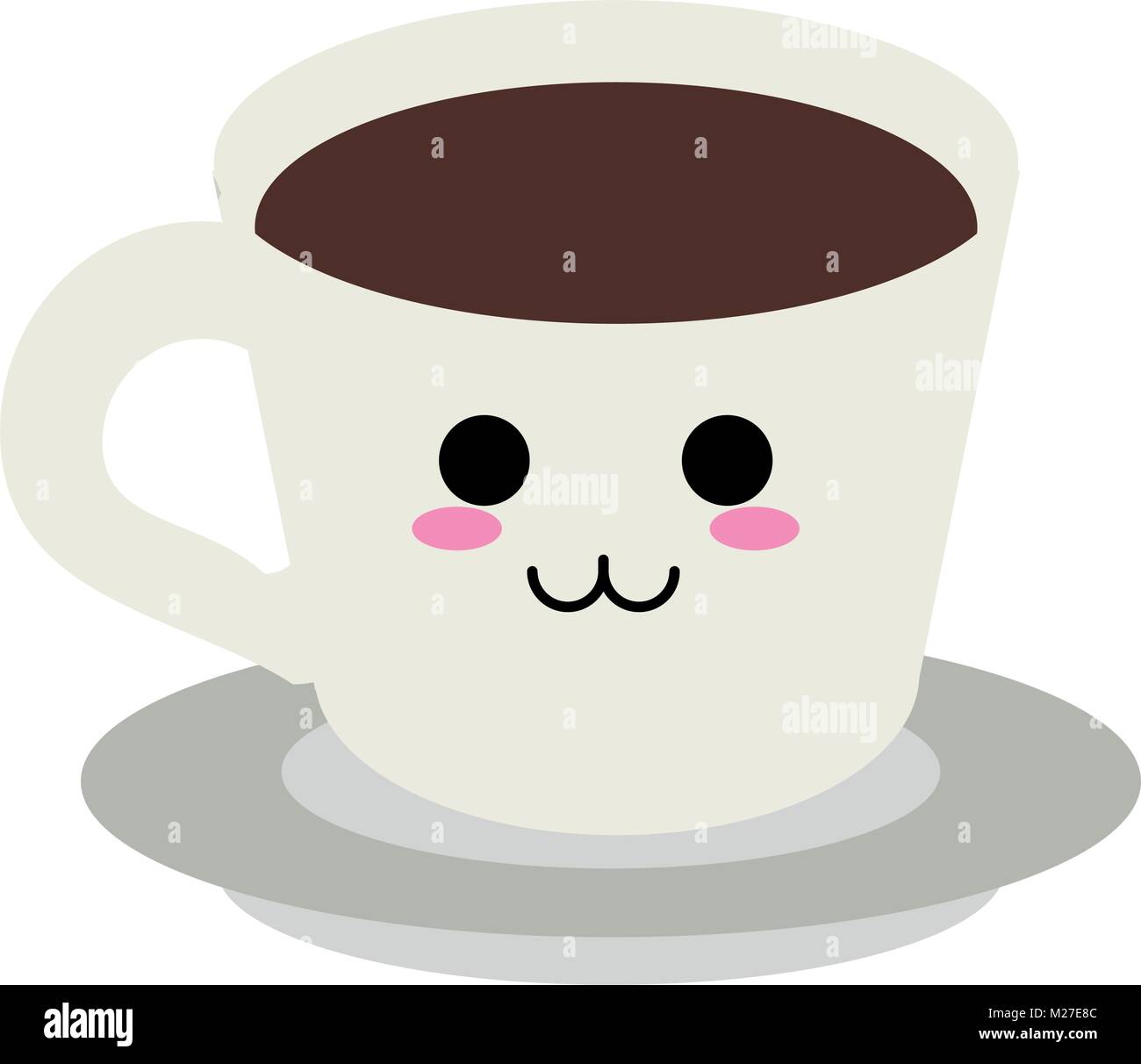Delicious Coffee cup cute kawaii cartoon, Stock vector