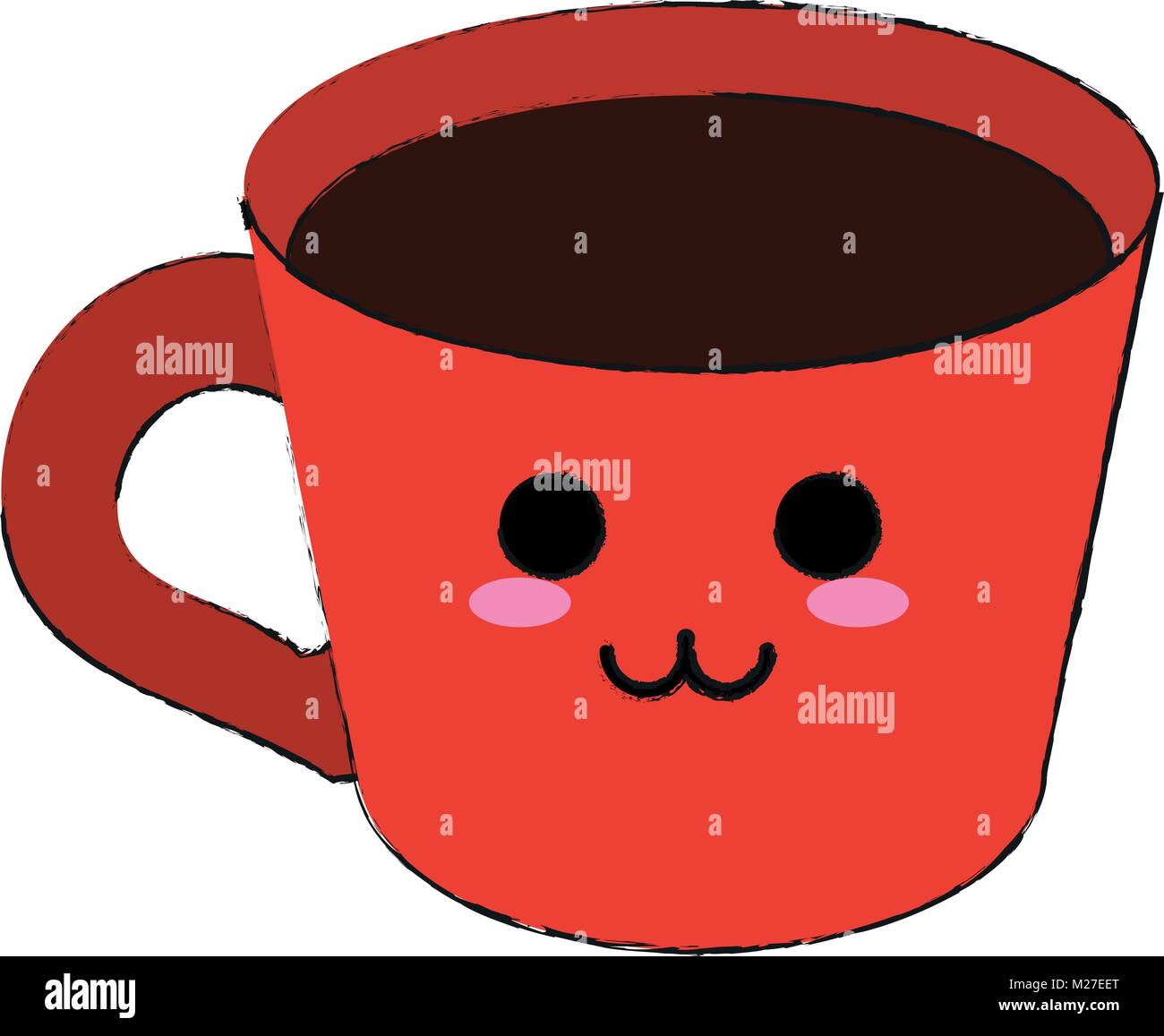 Delicious Coffee cup cute kawaii cartoon Stock Vector Image & Art Alamy