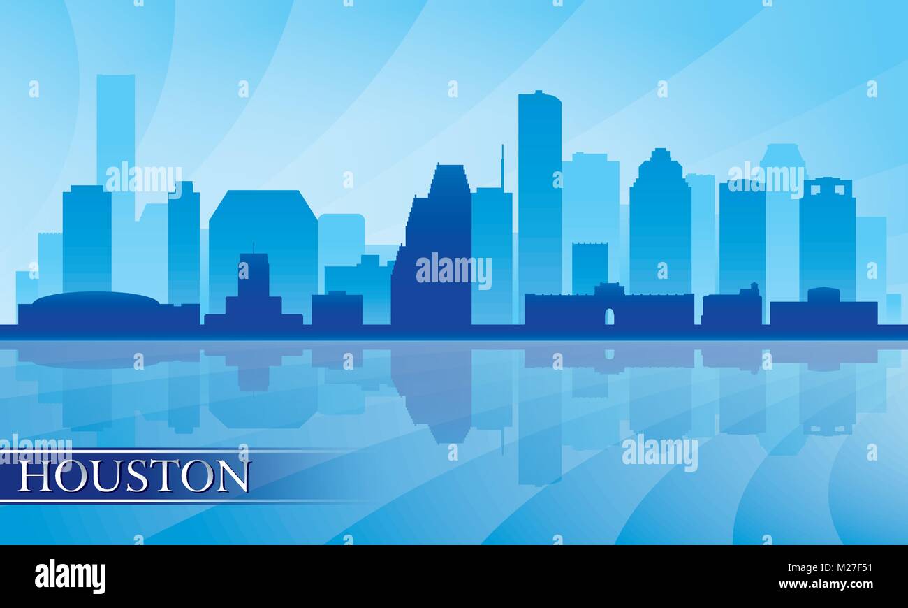 Houston texas skyline silhouette travel hires stock photography and