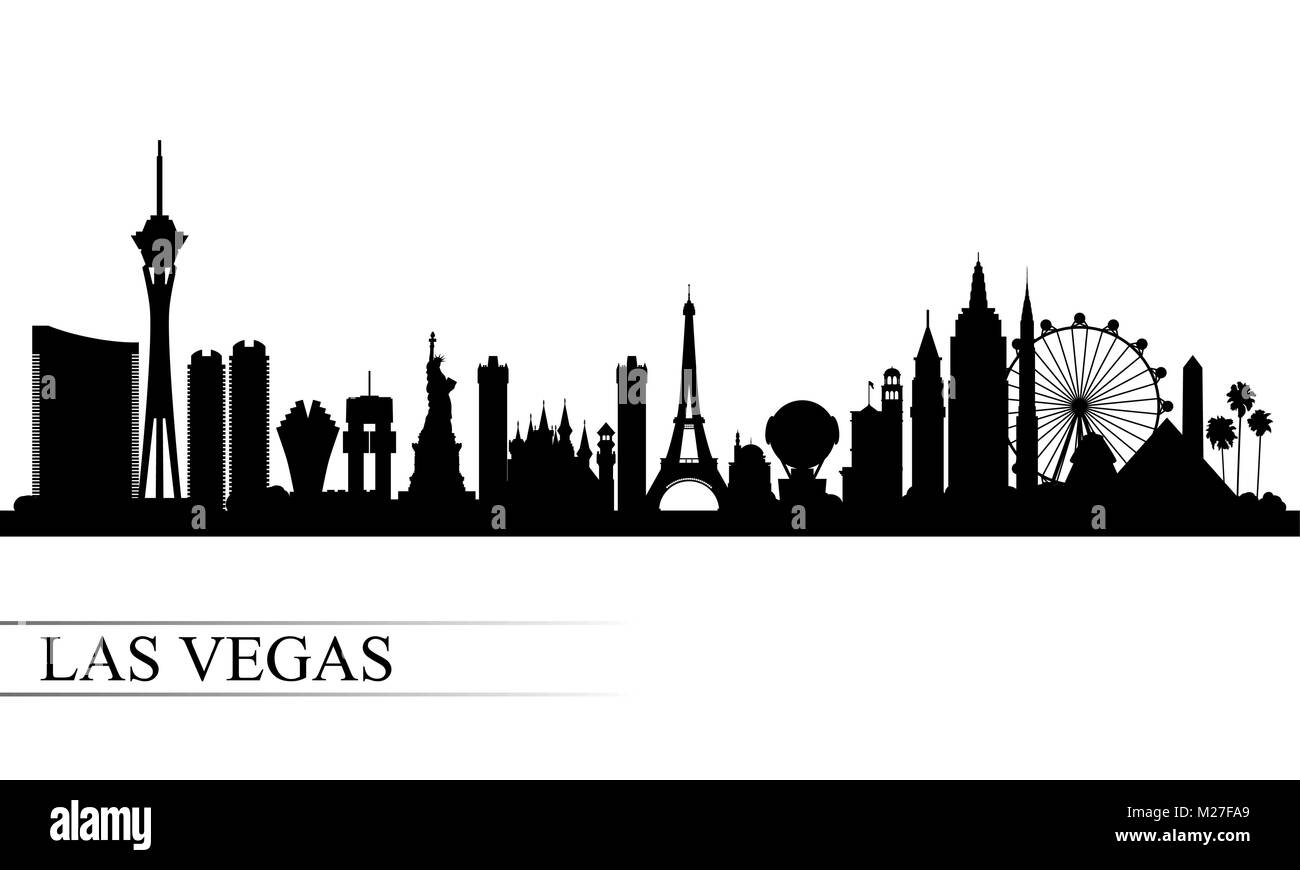 Las Vegas city skyline silhouette background, vector illustration Stock Vector