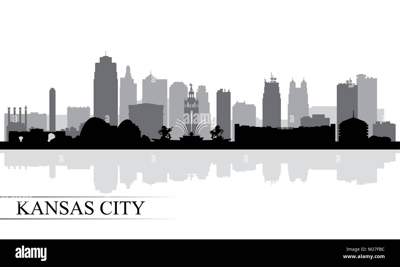 Kansas City Skyline Silhouette Background Vector Illustration Stock kansas-city-skyline-silhouette-background-vector-illustration-stock