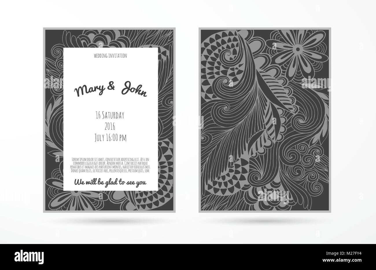 Wedding background with hand-made floral elements. Modern Wedding ...