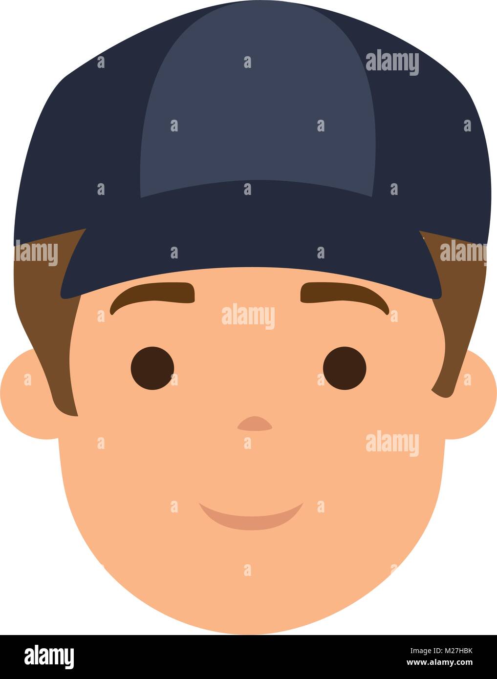 young man head with cap avatar character vector illustration design ...