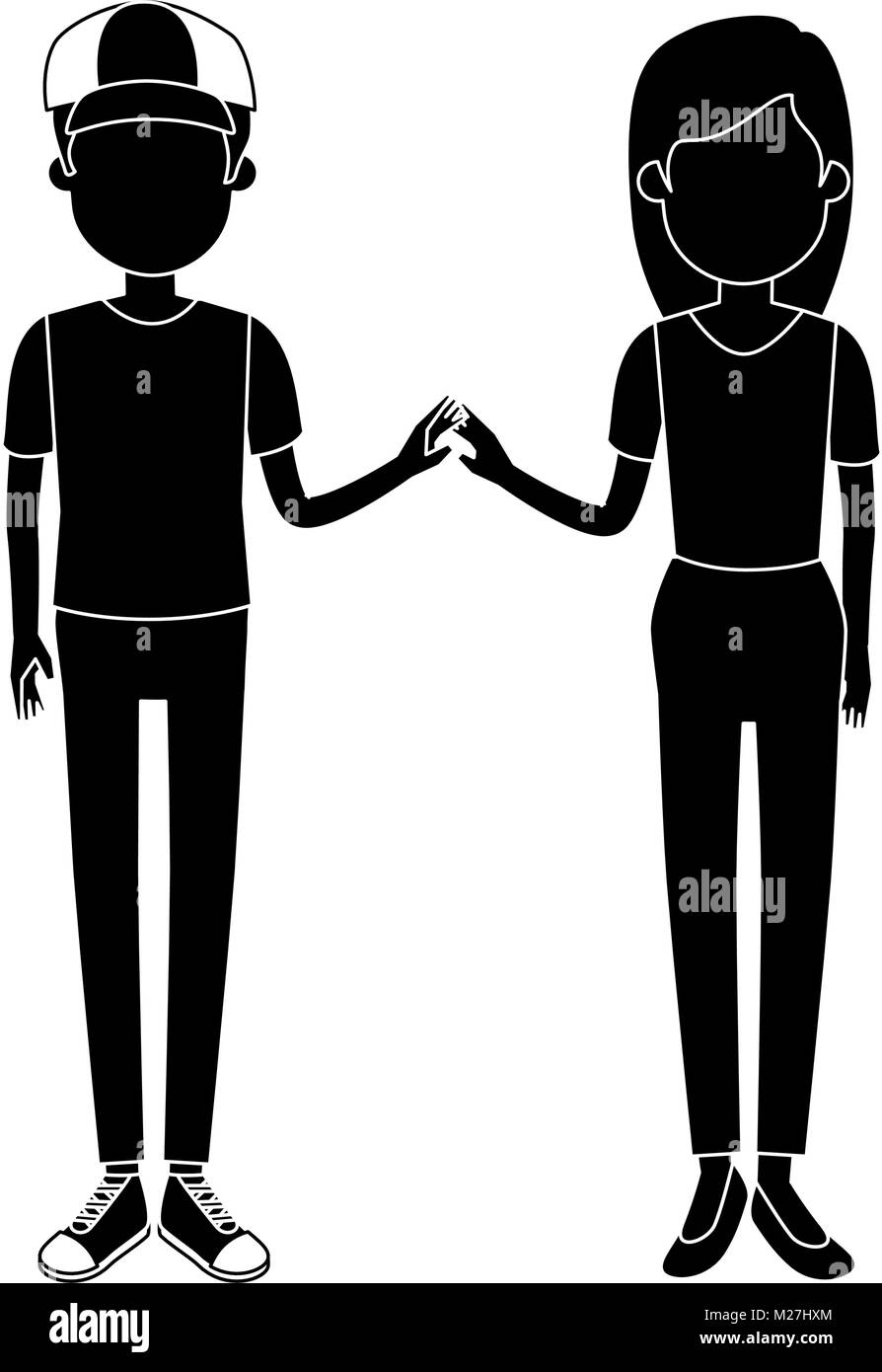 lovers couple avatars characters vector illustration design Stock ...