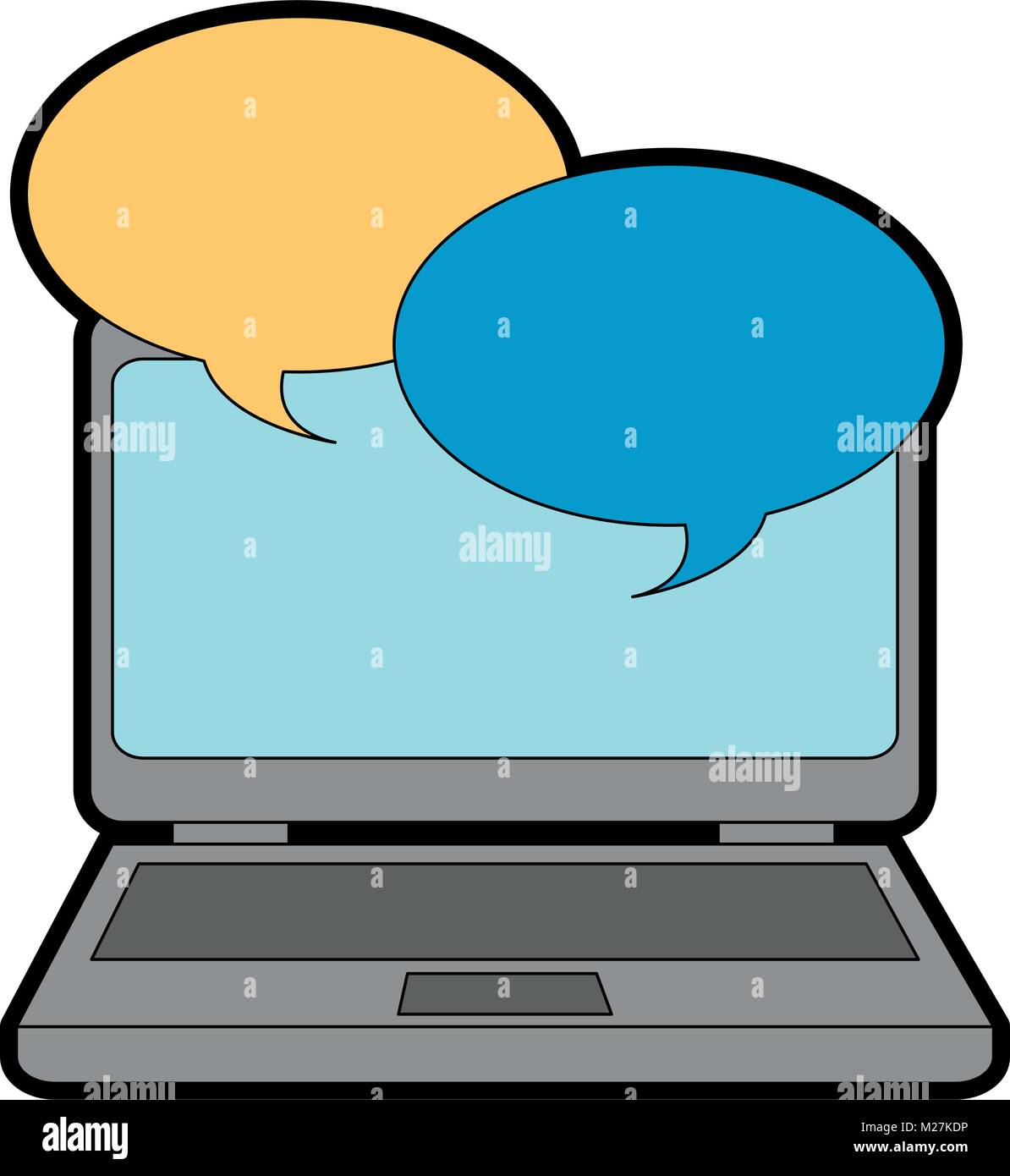 laptop computer with speech bubbles Stock Vector Image & Art - Alamy