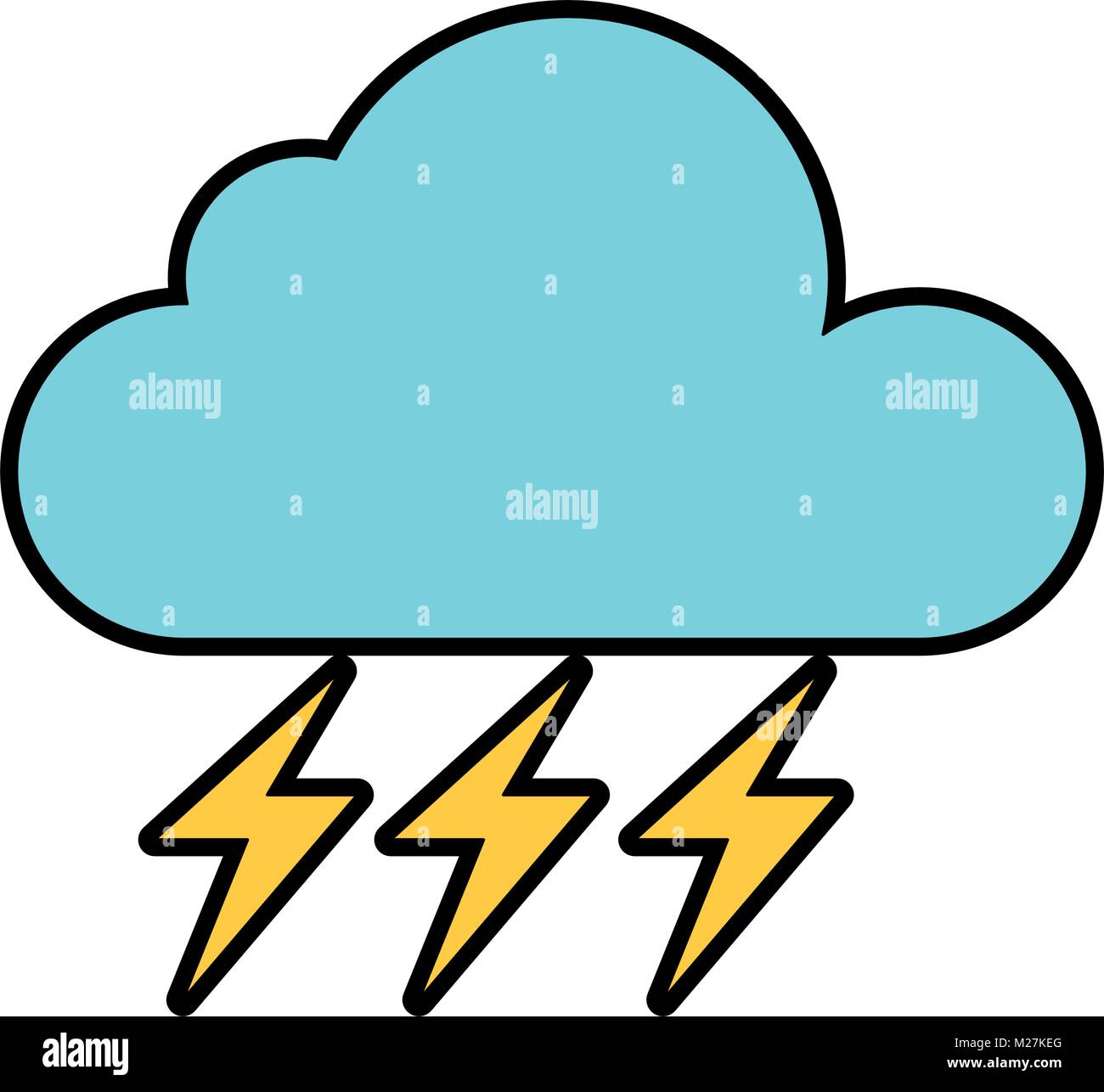weather cloud rainy with ray vector illustration design Stock Vector ...