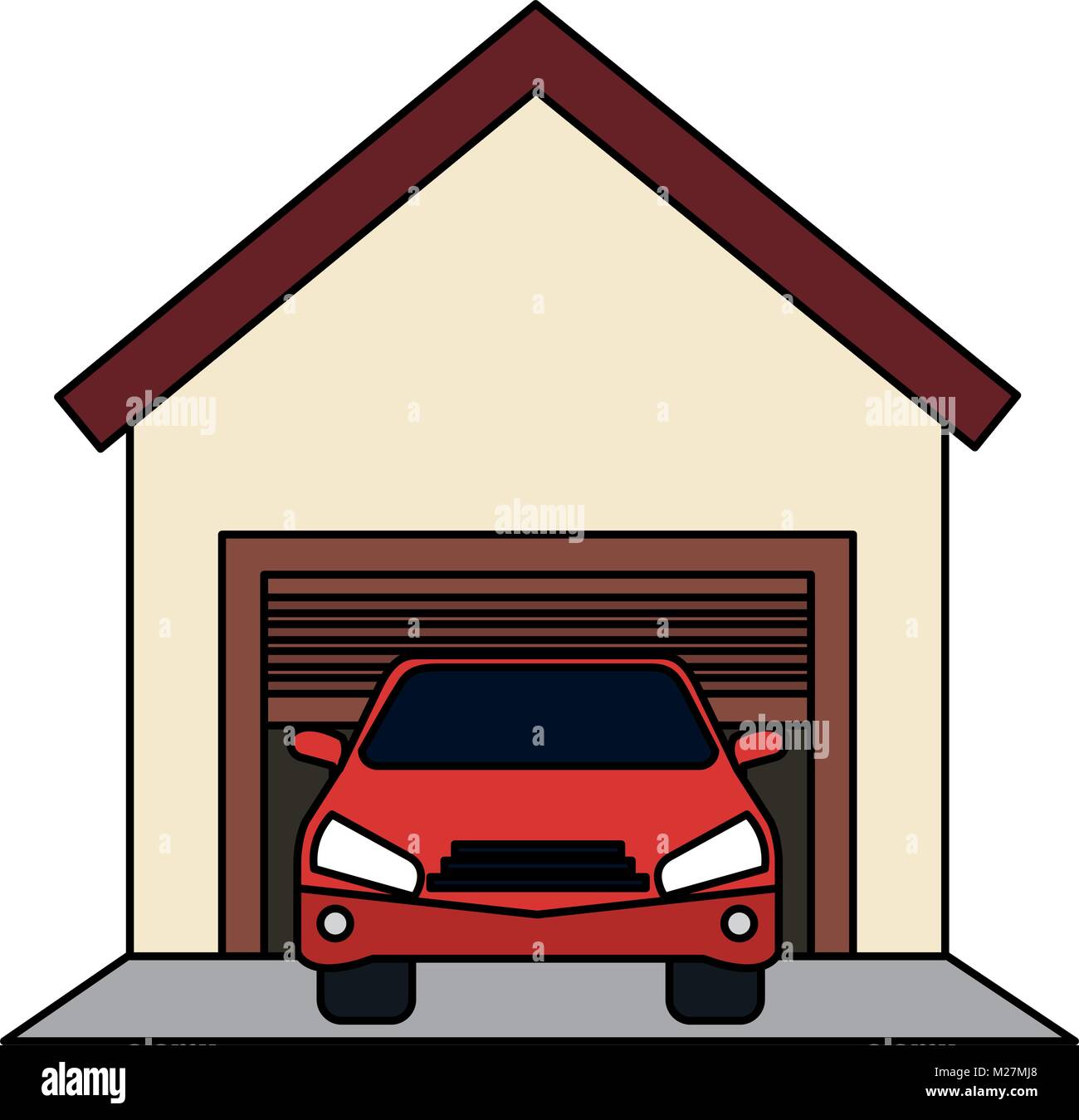 garage building with car Stock Vector Image & Art - Alamy