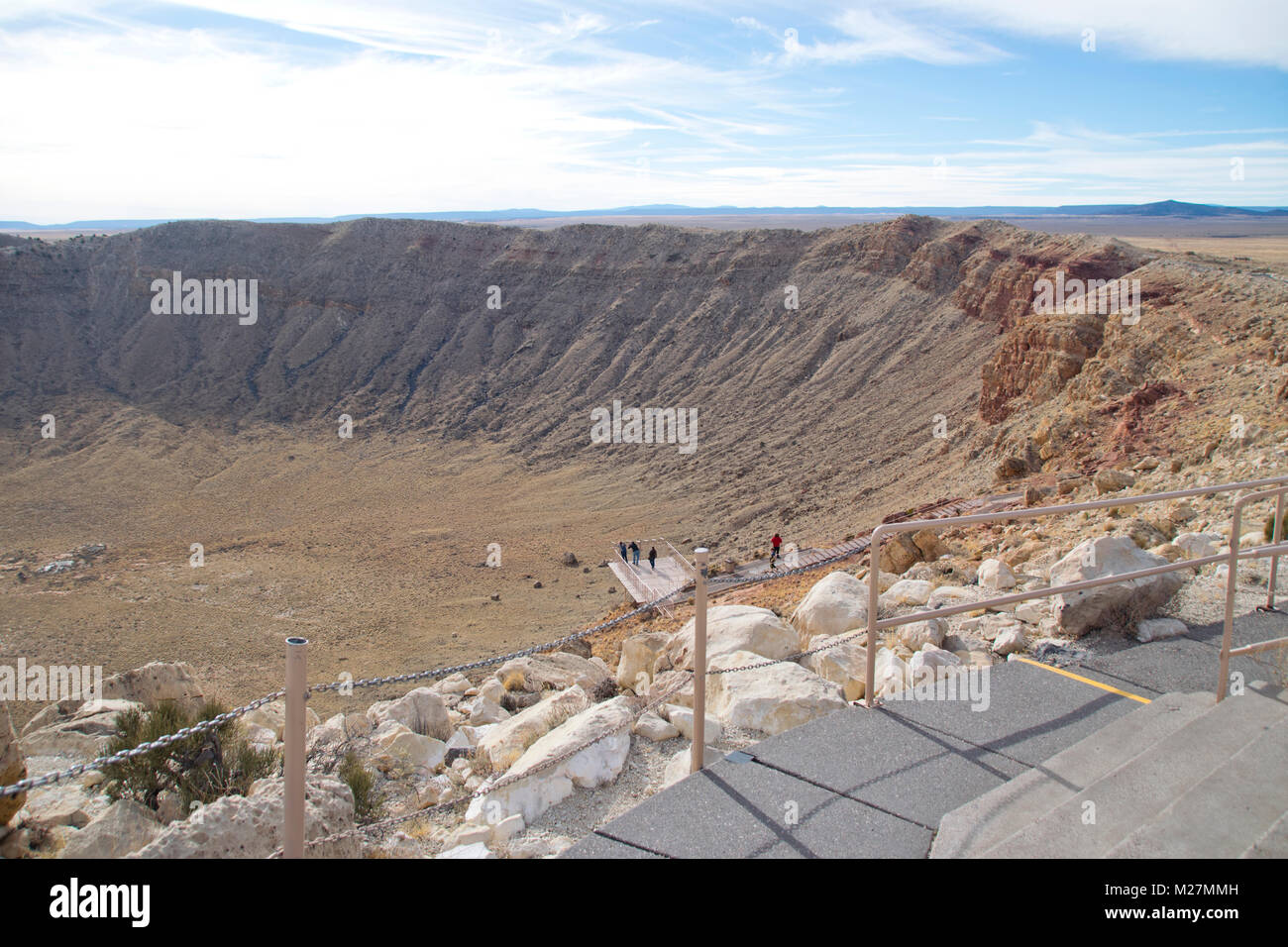 Aerial view of Meteor Crater in Winslow, AZ. Stock Photo