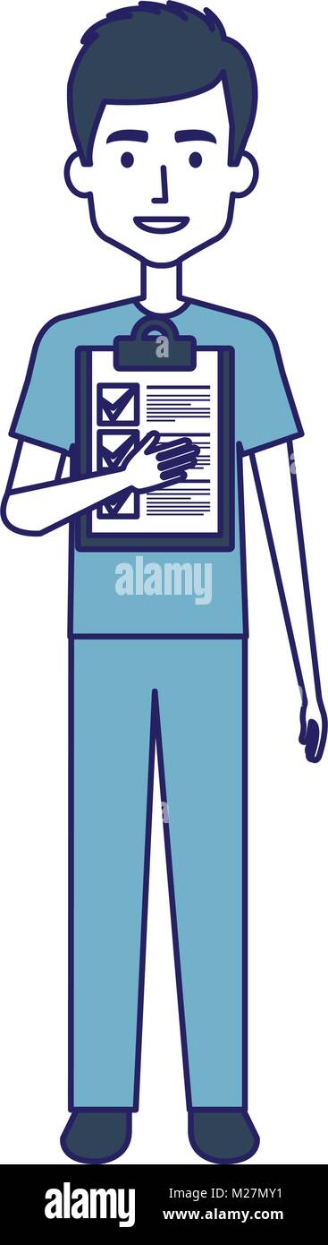 delivery worker with checklist avatar character Stock Vector Image ...