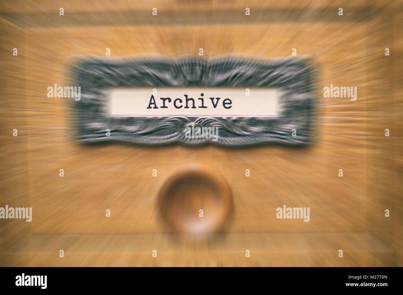 The Archives Card Catalog , old wooden file catalog box, index