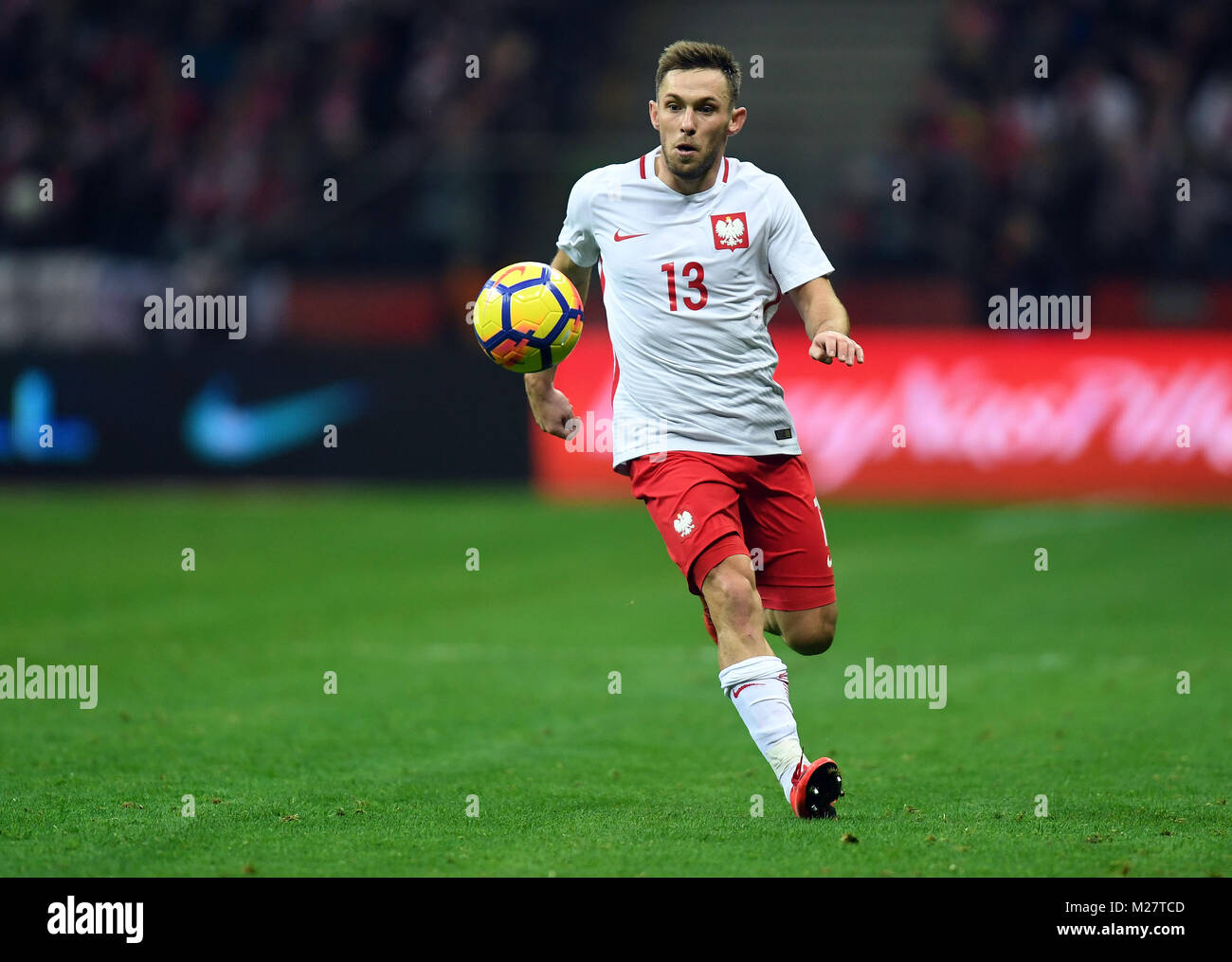 10 NOVEMBER, 2017 - WARSAW, POLAND: International Friendly game before World Cup Rusia 2018 Poland - Uruguay o/p Maciej Rybus (Poland) Stock Photo