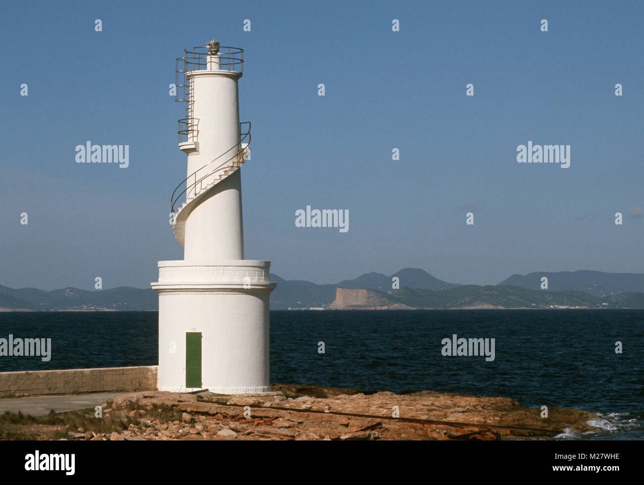 The lighthouse of La Savina in  Formentera, Baleares, Spain Stock Photo