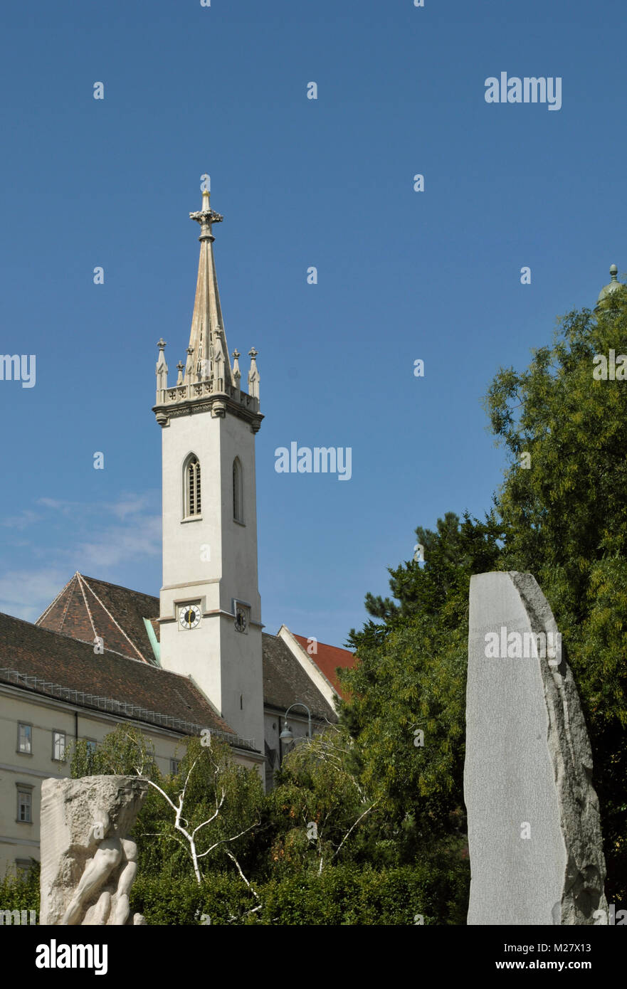 Augustinian Church, bell tower of Saint Augustine church, Sankt Augustin, Vienna, Austria Stock Photo