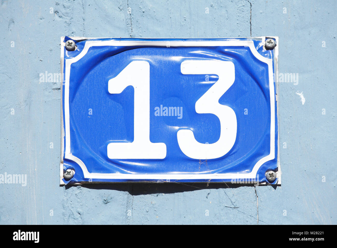 Plate with house number thirteen, Germany Stock Photo