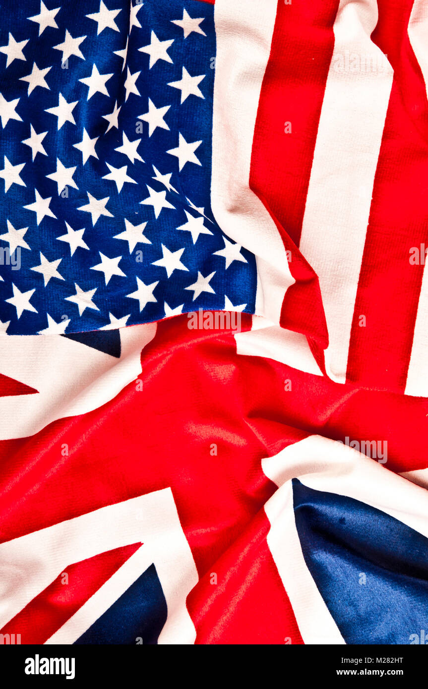 United States and United Kingdom flags Stock Photo